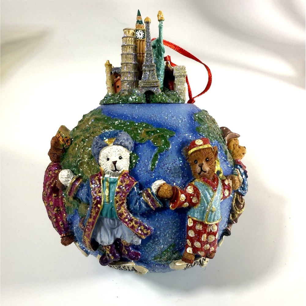 2002 Christopher Radko Teddies Around The World 5" Ornament Christmas Teddy Bear